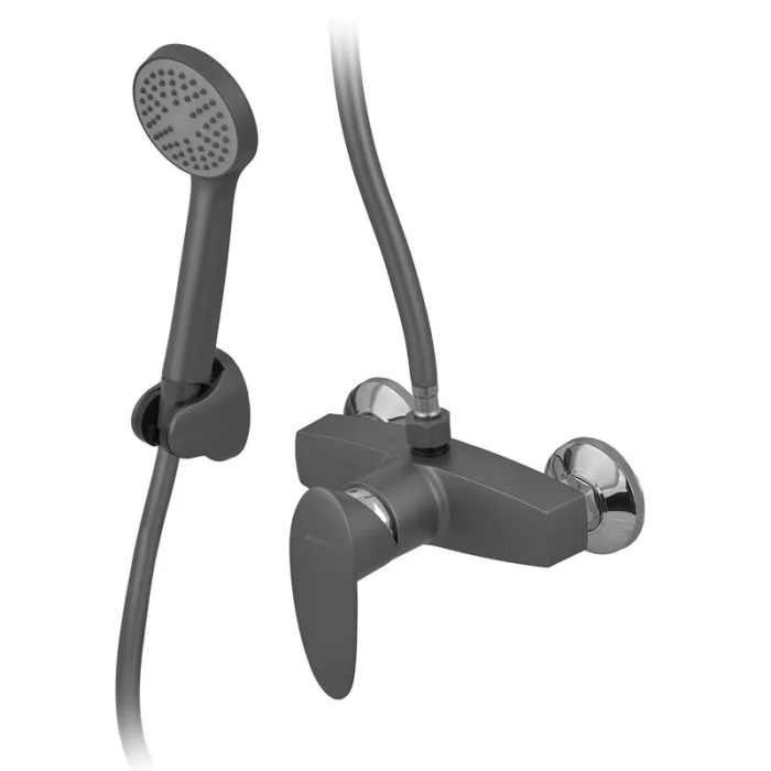 Змішувач для душової кабіни Plamix CEZAR-003 SET Graphite, зі шлангом, лійкою та кронштейном (PM0689) Змішувач для душової кабіни Plamix CEZAR-003 SET Graphite, зі шлангом, лійкою та кронштейном (PM0689)