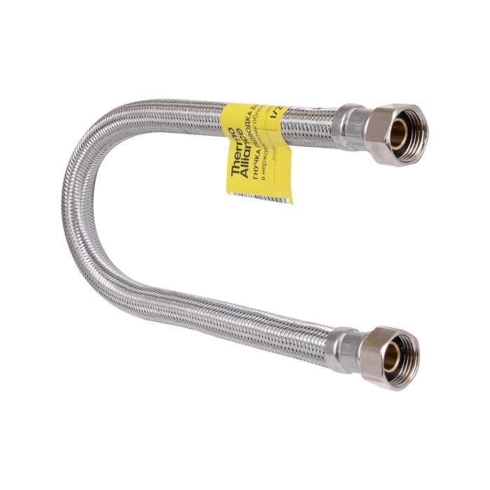 Шланг для води Thermo Alliance Forte D10 (посилений) 30 см, нерж. оплетення 1/2"x1/2" ВВ TAF384W30 Шланг для води Thermo Alliance Forte D10 (посилений) 30 см, нерж. оплетення 1/2"x1/2" ВВ TAF384W30