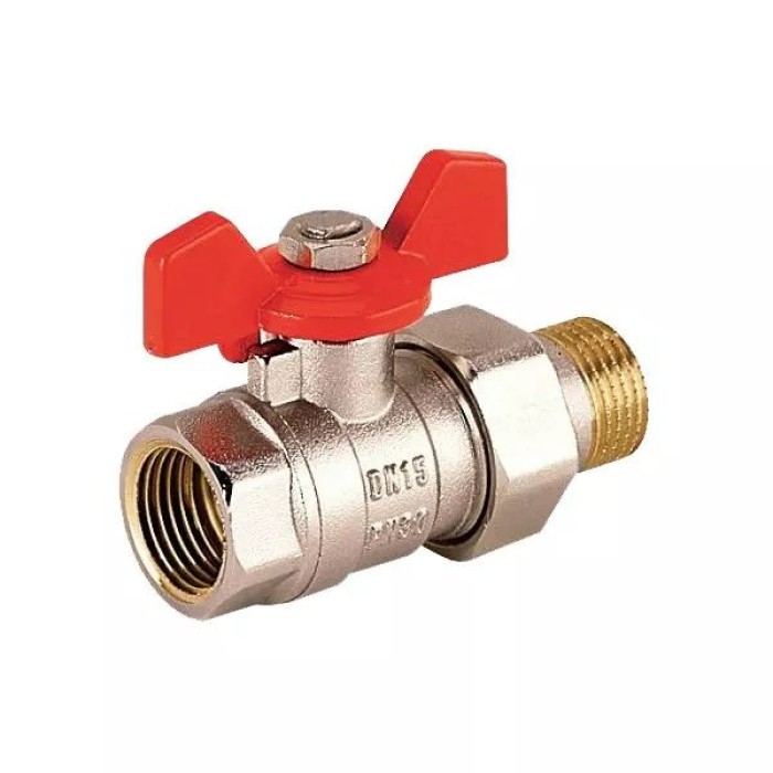Кран кульовий з американкою KARRO 1/2" (червоний метелик) {140/14} Кран кульовий з американкою KARRO 1/2" (червоний метелик) {140/14}