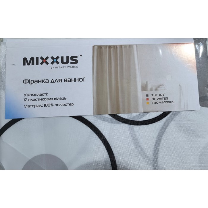 Шторка для ванної Mixxus SCT-014-180x180 з поліестеру (Візерунок Шторка для ванної Mixxus SCT-014-180x180 з поліестеру (Візерунок