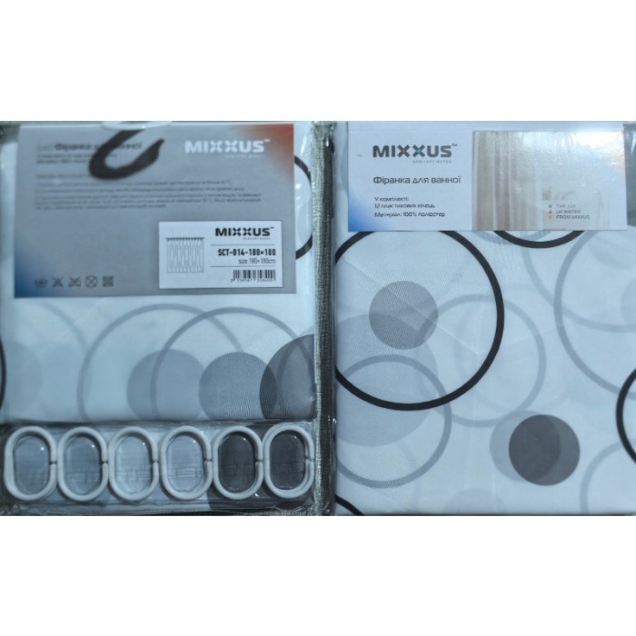 Шторка для ванної Mixxus SCT-014-180x180 з поліестеру (Візерунок Шторка для ванної Mixxus SCT-014-180x180 з поліестеру (Візерунок