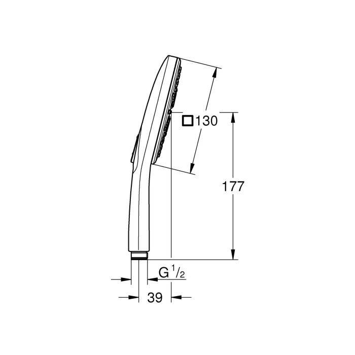 Ручний душ, 3 режими струменя Grohe Rainshower 130 Cube (26582000) Ручний душ, 3 режими струменя Grohe Rainshower 130 Cube (26582000)