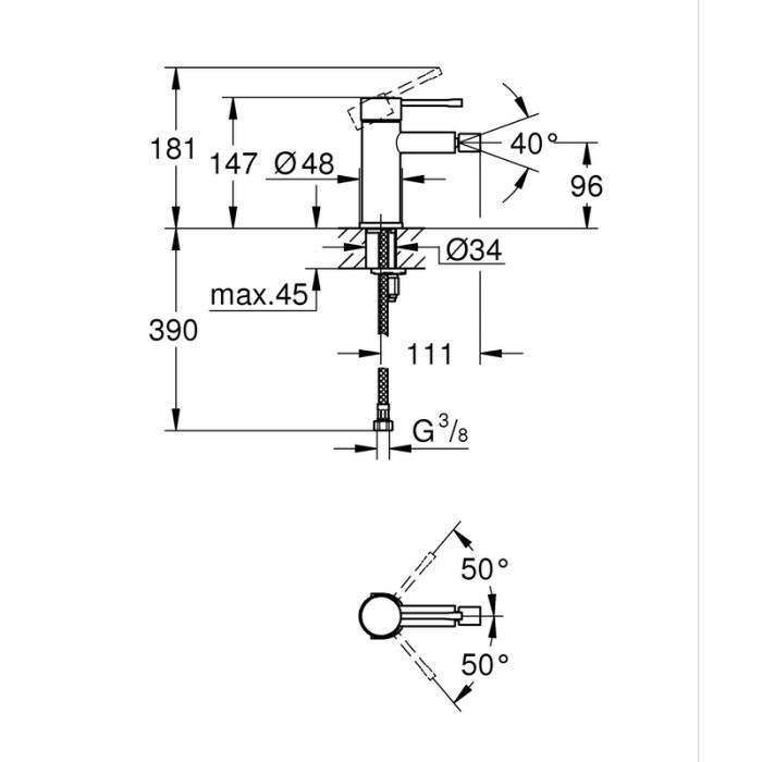 Змішувач для біде S-Size Grohe Essence New (24395KF1) Змішувач для біде S-Size Grohe Essence New (24395KF1)