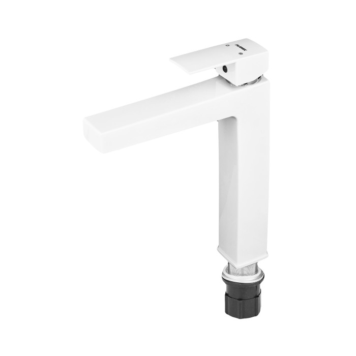 Змішувач для умивальника Plamix Kubus-001 HIGH SET White (з підведенням) (PM0672) Змішувач для умивальника Plamix Kubus-001 HIGH SET White (з підведенням) (PM0672)