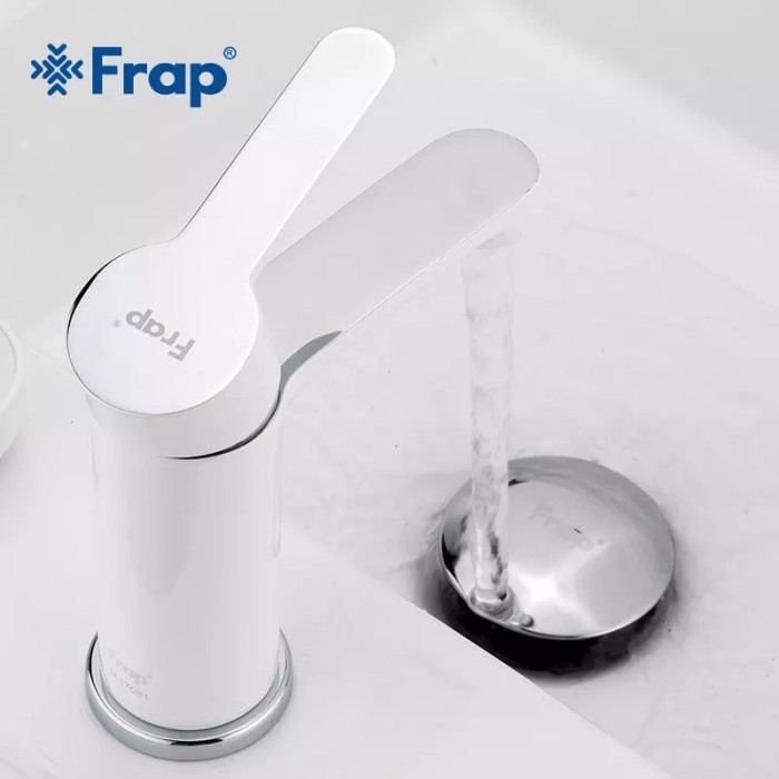 Змішувач для умивальника Frap F1041, білий/хром Змішувач для умивальника Frap F1041, білий/хром