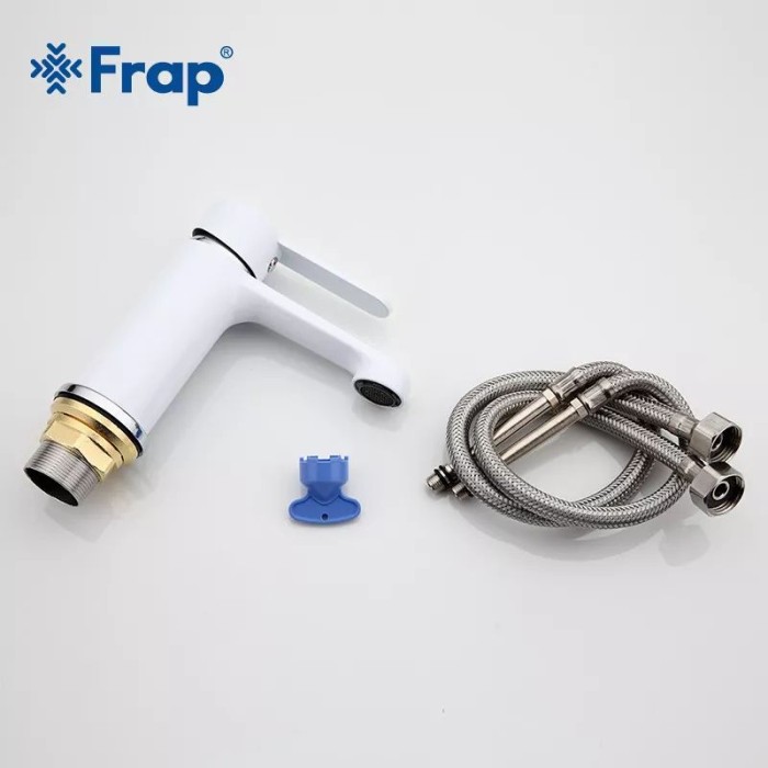 Змішувач для умивальника Frap F1041, білий/хром Змішувач для умивальника Frap F1041, білий/хром
