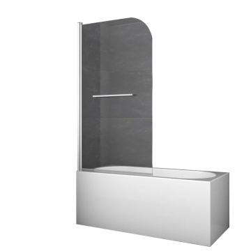 Шторки скляні на ванну Koer SR BS02-80x140-TR-01 прозоре скло 6мм, хром (KR5401)