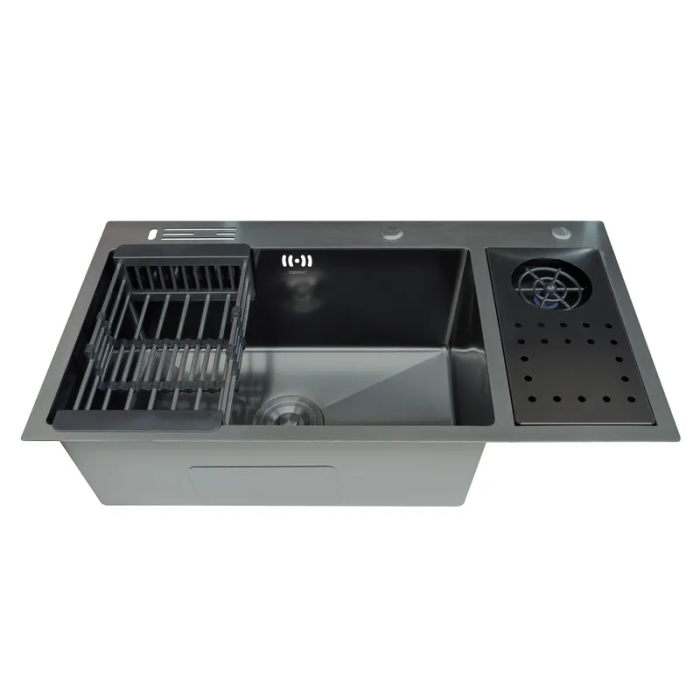 Мийка Zerix ZH8245-SET-08 Micro Decor Graphite з нержавіючої сталі (колір графіт) (ZM5594) Мийка Zerix ZH8245-SET-08 Micro Decor Graphite з нержавіючої сталі (колір графіт) (ZM5594)