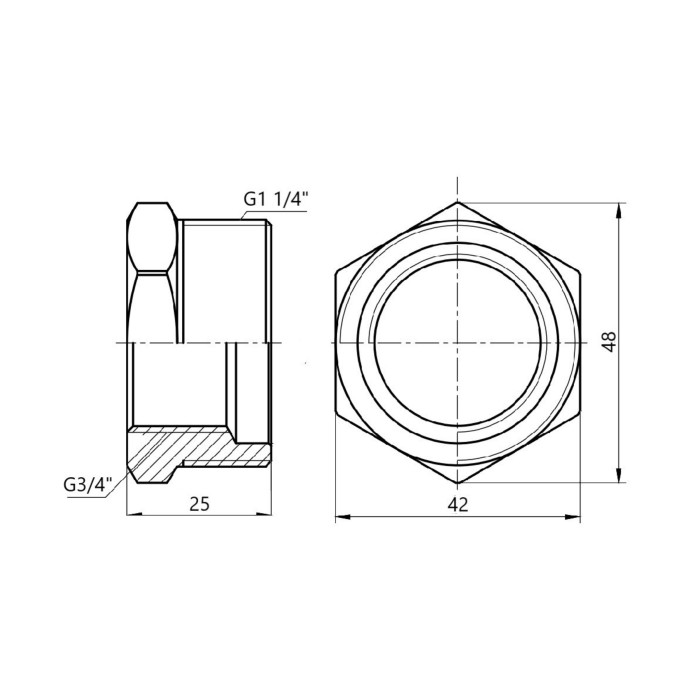 Футорка Thermo Alliance Forte 1" 1/4х3/4" ЗВ SF3743220 Футорка Thermo Alliance Forte 1" 1/4х3/4" ЗВ SF3743220