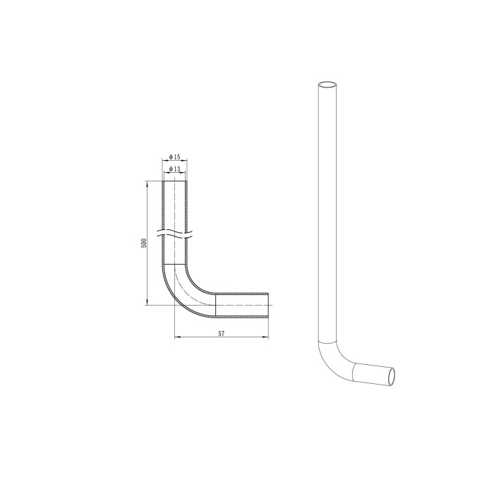 Трубка Г-подібна для приєднання радіатора Koer KA.D16-500 - 16(2.2mm) x 15-500mm (KR4904) Трубка Г-подібна для приєднання радіатора Koer KA.D16-500 - 16(2.2mm) x 15-500mm (KR4904)