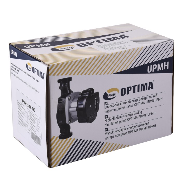 Насос циркуляційний енергоощадний Optima PRIME UPMH 25-80AUTO 180мм + гайки Насос циркуляційний енергоощадний Optima PRIME UPMH 25-80AUTO 180мм + гайки