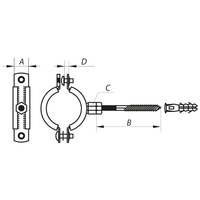 Хомут трубний оцинкований Koer KCB.10.G 2-1 / 2" (75-80) сірий (KR2790) Хомут трубний оцинкований Koer KCB.10.G 2-1 / 2" (75-80) сірий (KR2790)