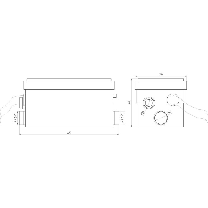 Каналізаційна установка VOLKS pumpe WC 250 Каналізаційна установка VOLKS pumpe WC 250