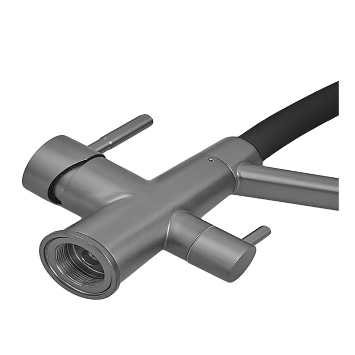 Змішувач для кухні з силіконовим виливом Zerix FUL-021 Graphite Refl.Black з нерж. сталі SUS304 з виходом для пит.води (ZX5999) Змішувач для кухні з силіконовим виливом Zerix FUL-021 Graphite Refl.Black з нерж. сталі SUS304 з виходом для пит.води (ZX5999)