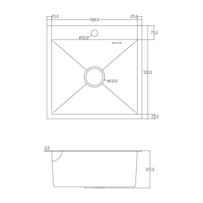ID 5050-G мийка одинар.500x500x215мм, (3.0/0.8мм), сифон, дозатор, кошик, PVD Grey {1/1} ID 5050-G мийка одинар.500x500x215мм, (3.0/0.8мм), сифон, дозатор, кошик, PVD Grey {1/1}