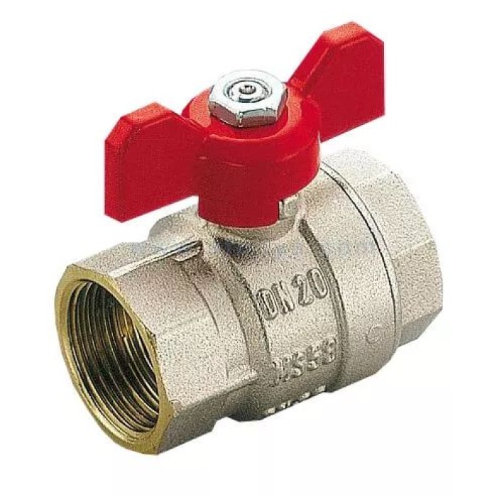 Кран кульовий KARRO 3/4" ВВ (червоний метелик) {120/12} Кран кульовий KARRO 3/4" ВВ (червоний метелик) {120/12}