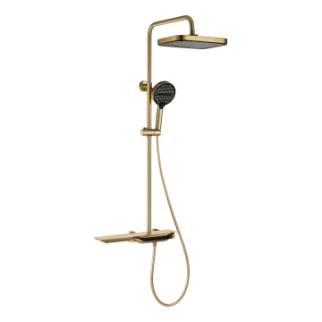 Душова колона з термостатичним змішувачем Mixxus Premium SPACE-009-J Brushed gold, 3 режими (MI6541)