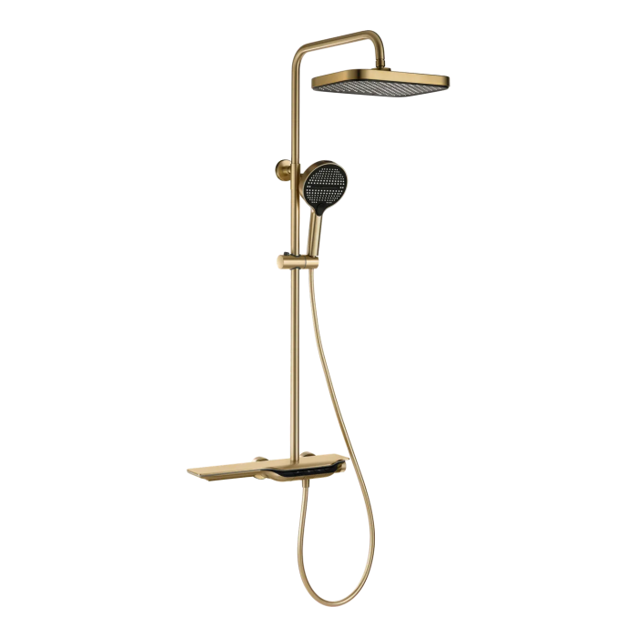 Душова колона з термостатичним змішувачем Mixxus Premium SPACE-009-J Brushed gold, 3 режими (MI6541)