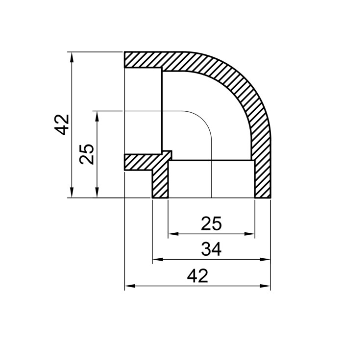 Кутик PPR Thermo Alliance 25, 90° Кутик PPR Thermo Alliance 25, 90°