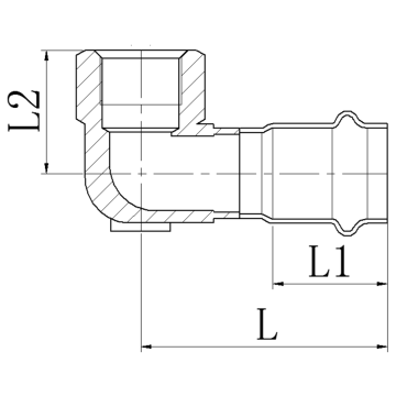 Коліно 90° ВР Koer KQ.L2206F Press-Inox AISI 304 22x1/2