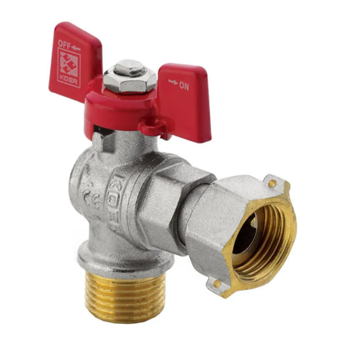 Кран з накидною гайкою 1/2" ГШМ кутовий Koer KR.221 (KR0170) Кран з накидною гайкою 1/2" ГШМ кутовий Koer KR.221 (KR0170)