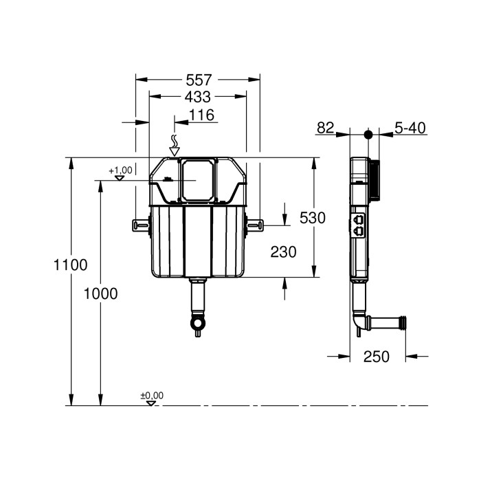 Бачок прихованого монтажу Grohe Flushing cistern solo (39682000) Бачок прихованого монтажу Grohe Flushing cistern solo (39682000)