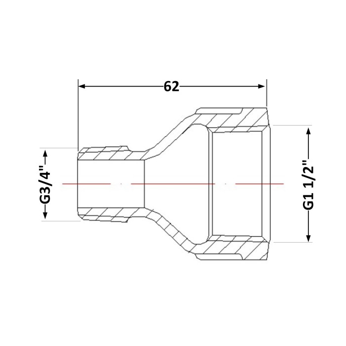 Перехід чавунний 1" 1/2х3/4" ВЗ Перехід чавунний 1" 1/2х3/4" ВЗ