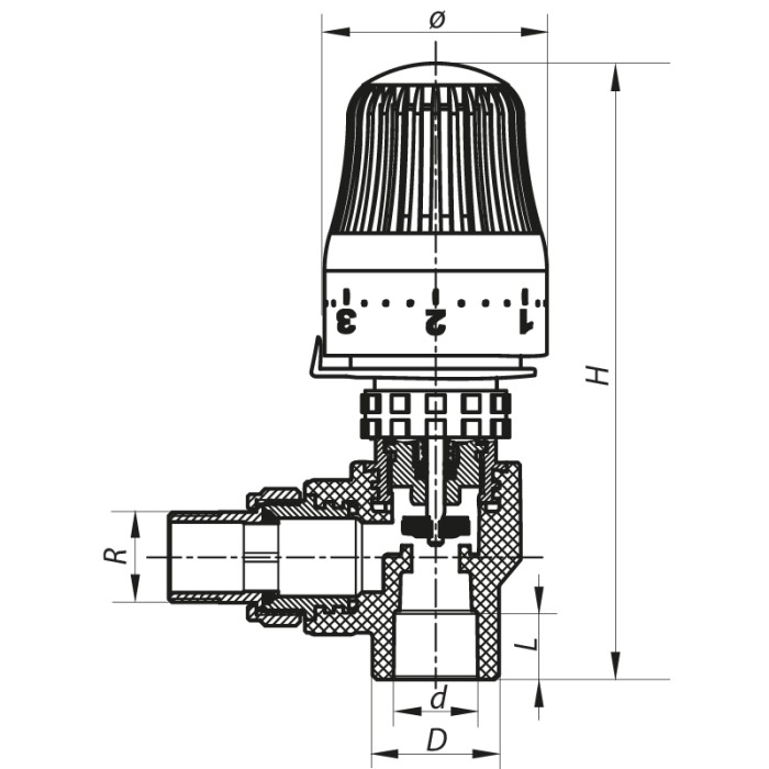 Кран термостатичний з термоголовкою кутовий 25x3/4 PPR Koer K0154.PRO (KP0196) Кран термостатичний з термоголовкою кутовий 25x3/4 PPR Koer K0154.PRO (KP0196)