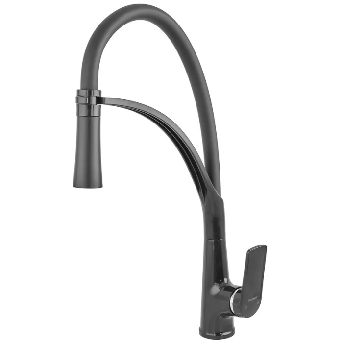 Змішувач для кухні Plamix Lucas-017 SET BLACK REFL.Black з підведенням (PM0717) Змішувач для кухні Plamix Lucas-017 SET BLACK REFL.Black з підведенням (PM0717)