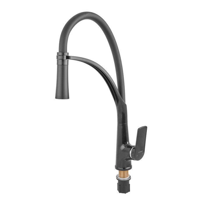 Змішувач для кухні Plamix Lucas-017 SET BLACK REFL.Black з підведенням (PM0717) Змішувач для кухні Plamix Lucas-017 SET BLACK REFL.Black з підведенням (PM0717)