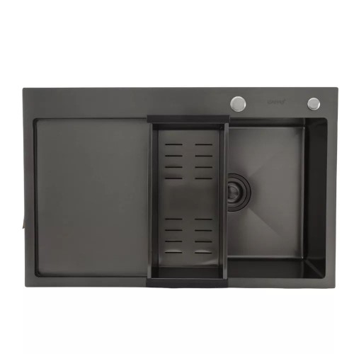 Кухонна мийка GAPPO GS7850-6R накладна 780x500 мм, поверхня PVD, чаша права