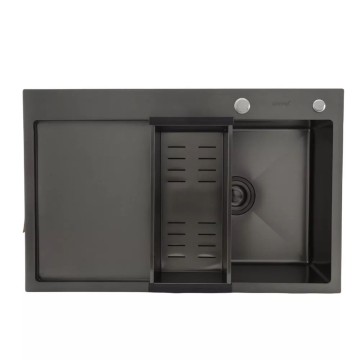 Кухонна мийка GAPPO GS7850-6R накладна 780x500 мм, поверхня PVD, чаша права