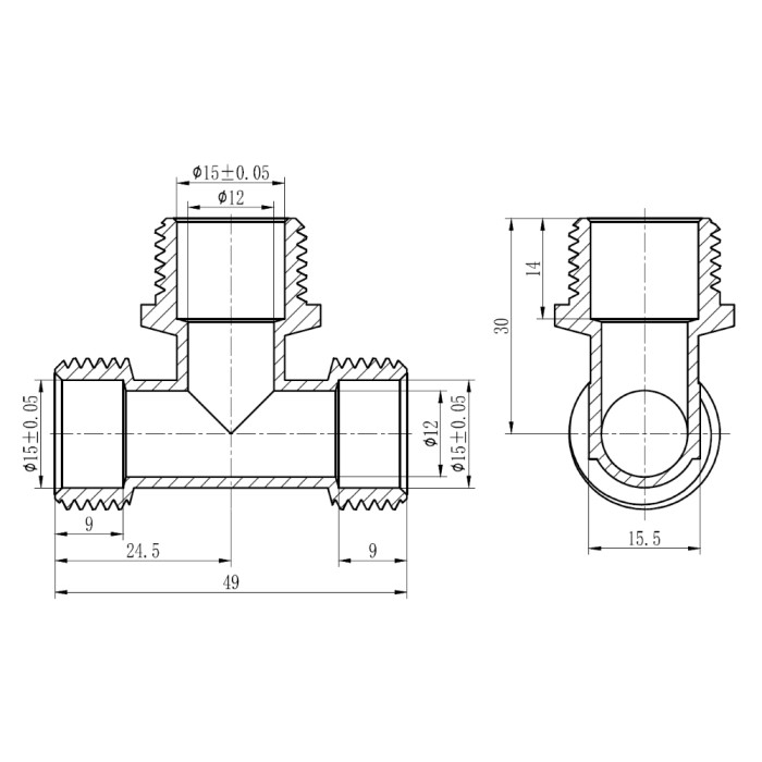 Тройник обтискний Thermo Alliance Forte 16х1/2"х16 ЗР SF178W161516 Тройник обтискний Thermo Alliance Forte 16х1/2"х16 ЗР SF178W161516