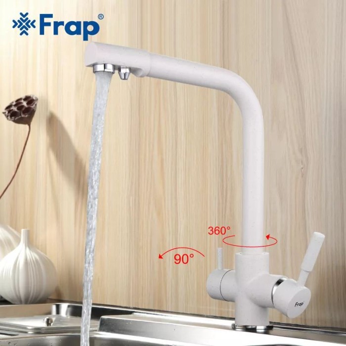 Змішувач для кухні на дві води Frap F4352-8, білий Змішувач для кухні на дві води Frap F4352-8, білий