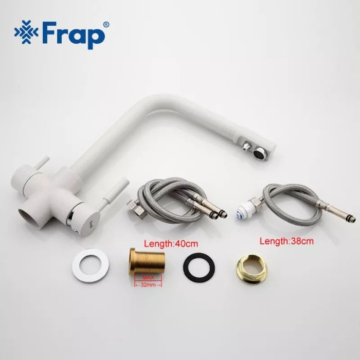 Змішувач для кухні на дві води Frap F4352-8, білий Змішувач для кухні на дві води Frap F4352-8, білий