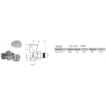 Набір Крани радіаторні кутові ARCO 1/2″ подача + зворотка  KC012 KCM17