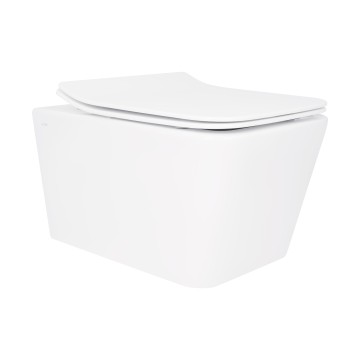 Унітаз підвісний Qtap Crow Rimless безобідковий з сідінням Soft-close QT05335170W