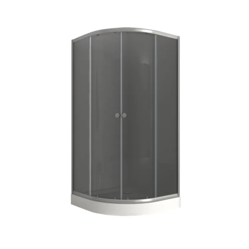 Душова кабіна з низьким піддоном Mixxus PLAIN SCT02-90x90x195-GR SATIN сіре тоноване скло 4мм (MI6898)