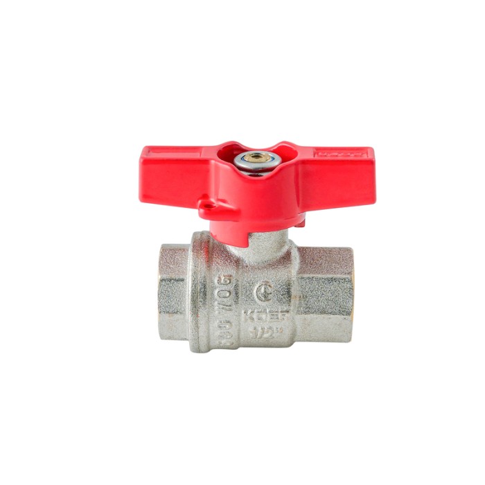 Кран кульовий ГГМ Koer Extreme KE.217-15 - 1/2" FF ручка "метелик" червона (KR5756) Кран кульовий ГГМ Koer Extreme KE.217-15 - 1/2" FF ручка "метелик" червона (KR5756)