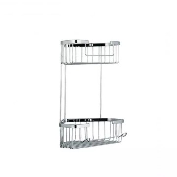 Полиця кутова Frap F351-1, 2-х ярусна, 240х320 мм, хром