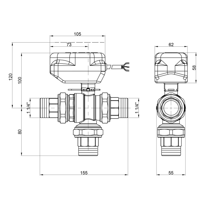 Кран кульовий зонний Icma 1" 1/4 №344 Кран кульовий зонний Icma 1" 1/4 №344