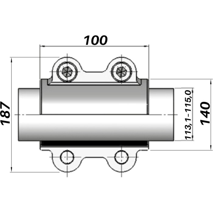 Ремонтний хомут DN100(113,1–115,0 мм) OBA AGAflex Ремонтний хомут DN100(113,1–115,0 мм) OBA AGAflex