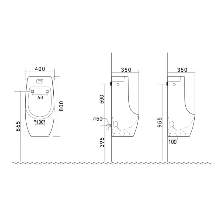 Пісуар підвісний Mixxus Premium BEVEL-1001 390x395x795mm з ІЧ-датчиком автоматичного змиву (MP6661) Пісуар підвісний Mixxus Premium BEVEL-1001 390x395x795mm з ІЧ-датчиком автоматичного змиву (MP6661)