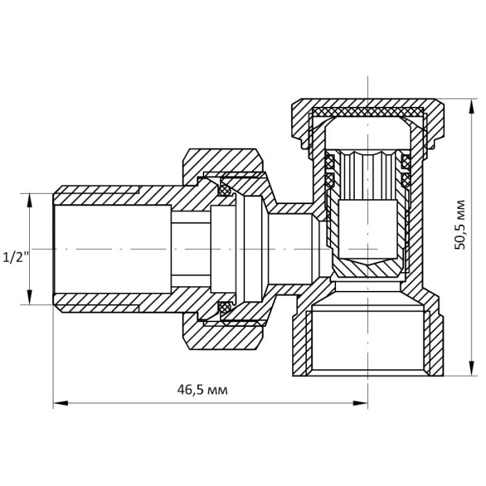 Вентиль кутовий 1/2x1/2 Koer KR.902 (KR0003) Вентиль кутовий 1/2x1/2 Koer KR.902 (KR0003)