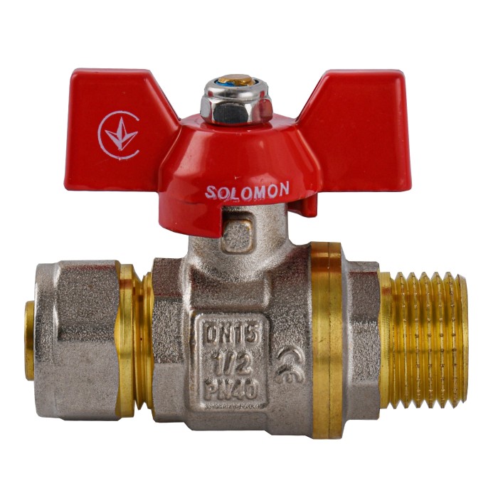Кран кульовий SOLOMON 16х1/2″ B1183 зовнішня різьба Кран кульовий SOLOMON 16х1/2″ B1183 зовнішня різьба
