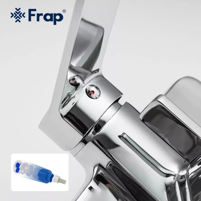 Душева система Frap F2461, поворотний вилив - перемикач на лійку, 3 режими, хром Душева система Frap F2461, поворотний вилив - перемикач на лійку, 3 режими, хром
