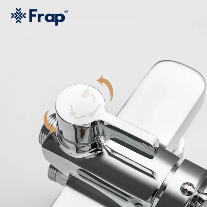Душева система Frap F2461, поворотний вилив - перемикач на лійку, 3 режими, хром Душева система Frap F2461, поворотний вилив - перемикач на лійку, 3 режими, хром