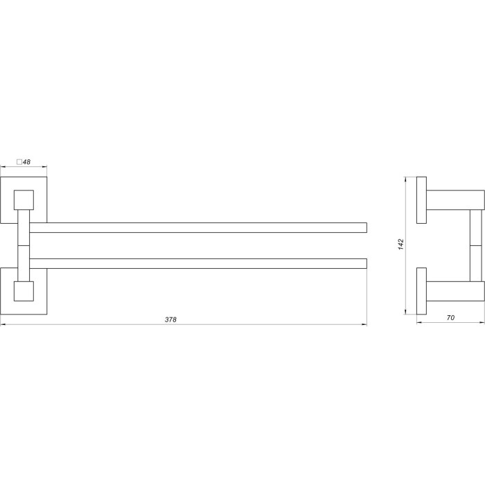 Тримач рушників Globus Lux SQ 9431-2 SUS304 Тримач рушників Globus Lux SQ 9431-2 SUS304