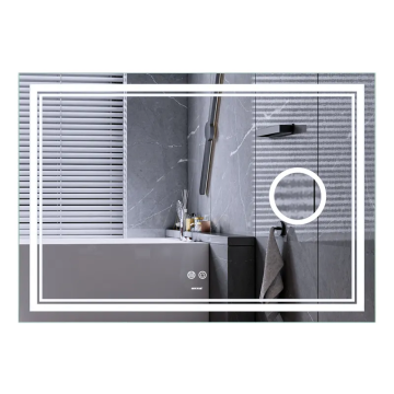 Дзеркало Mixxus Premium QUADRO MR20-120x80 з Led Touch, Anti-fog, димером, регулятором яскравості, лінзою (MP6624)