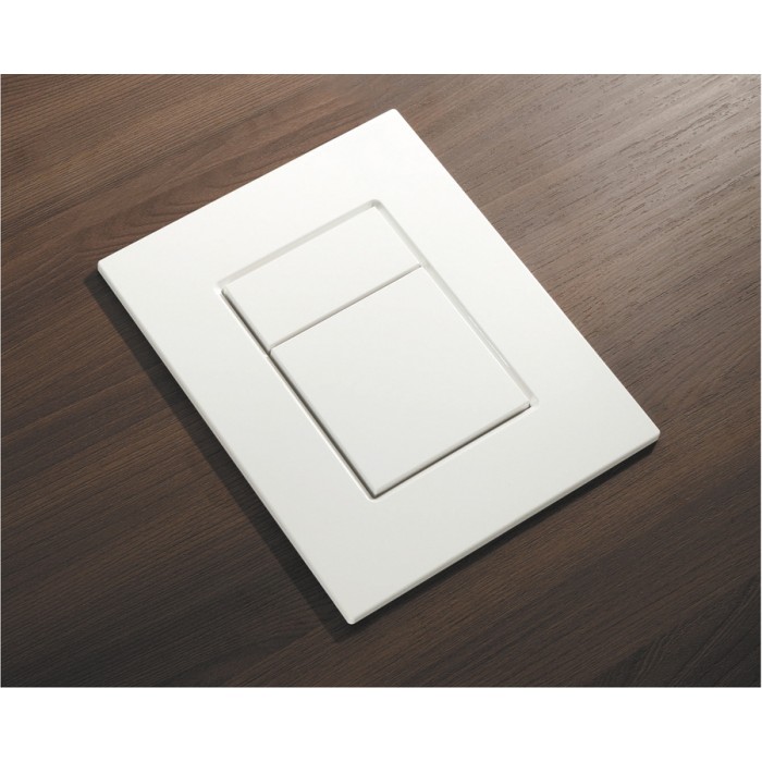 Панель змиву Koer KT-0607-03 157x198x10mm пластикова, кнопка квадратна (колір білий) (KR5714)